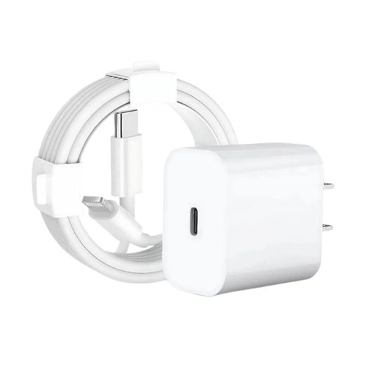 Set Cable y Cubo Lightning a Tipo-C – Certificado MFi 20W